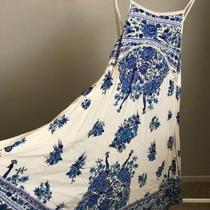 Spell hotel paradiso strappy midi bluebird